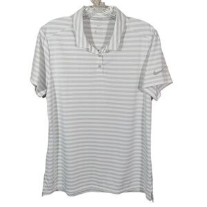 Nike Gray Striped Polo Shirt